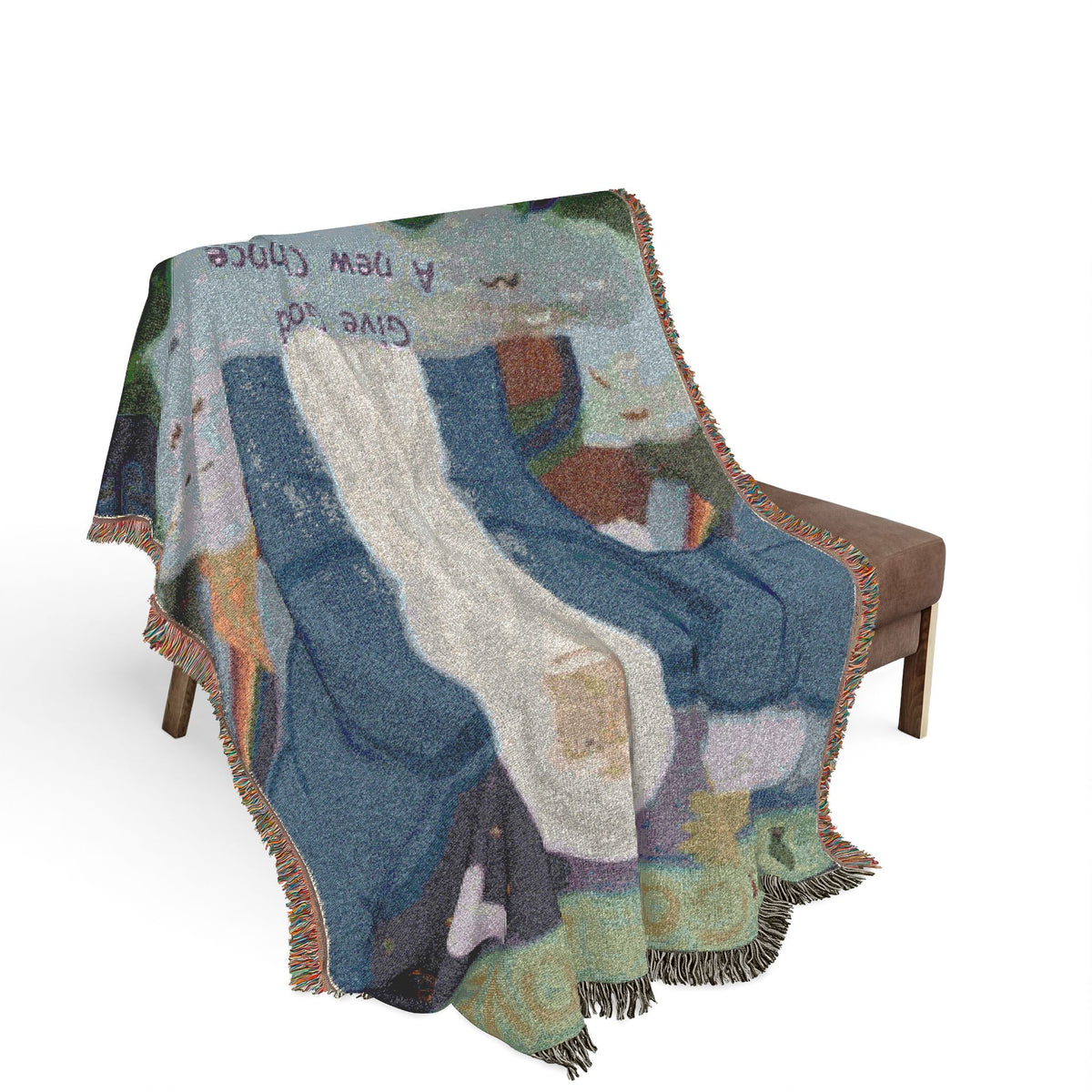 God Art by JL woven blanket : Give God A New Chance