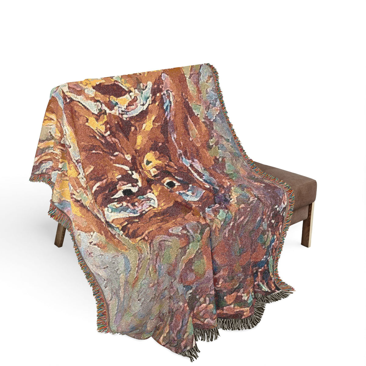 God Art by JL woven blanket : Face of God