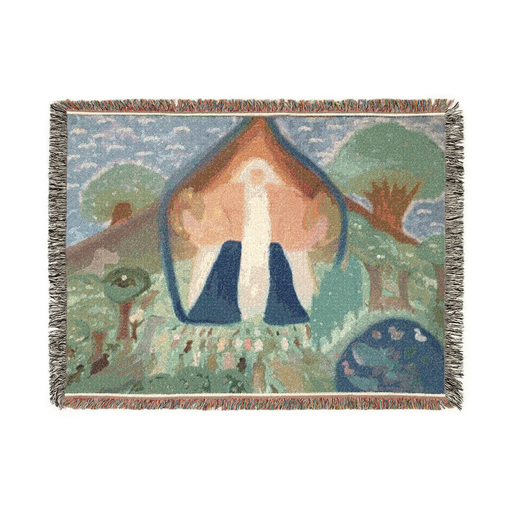 God Art by JL woven blanket : God at The Garden of Edin