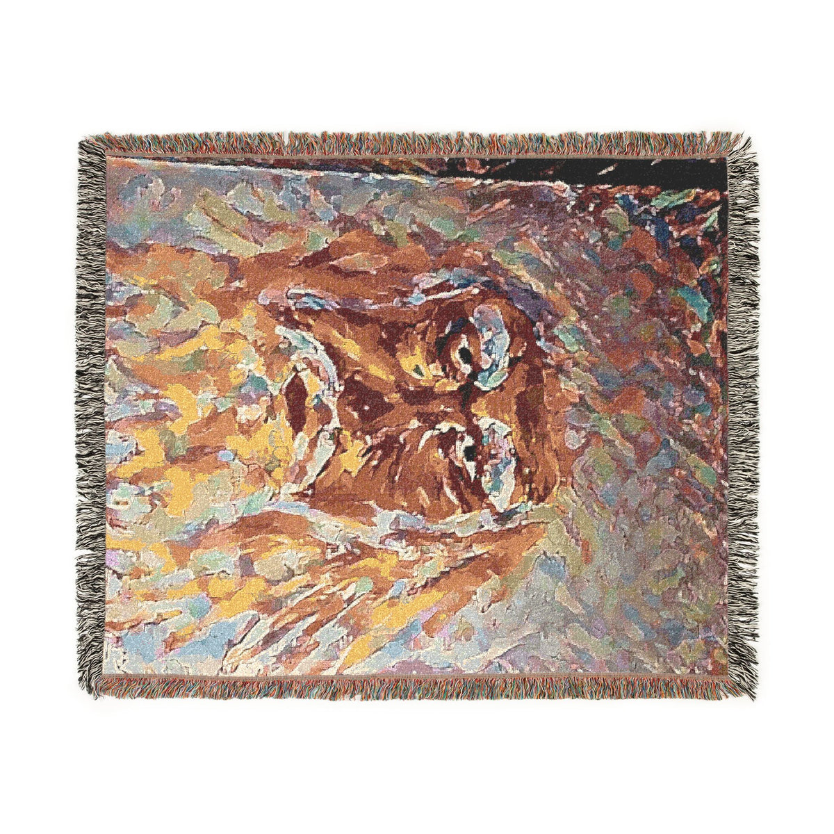 God Art by JL woven blanket : Face of God
