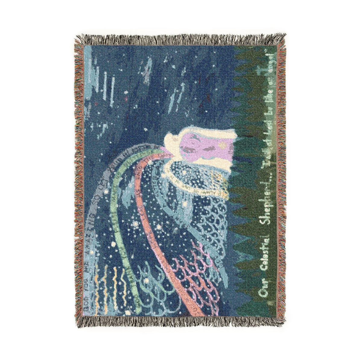 God Art by JL woven blanket : Our Celestial Shepherd