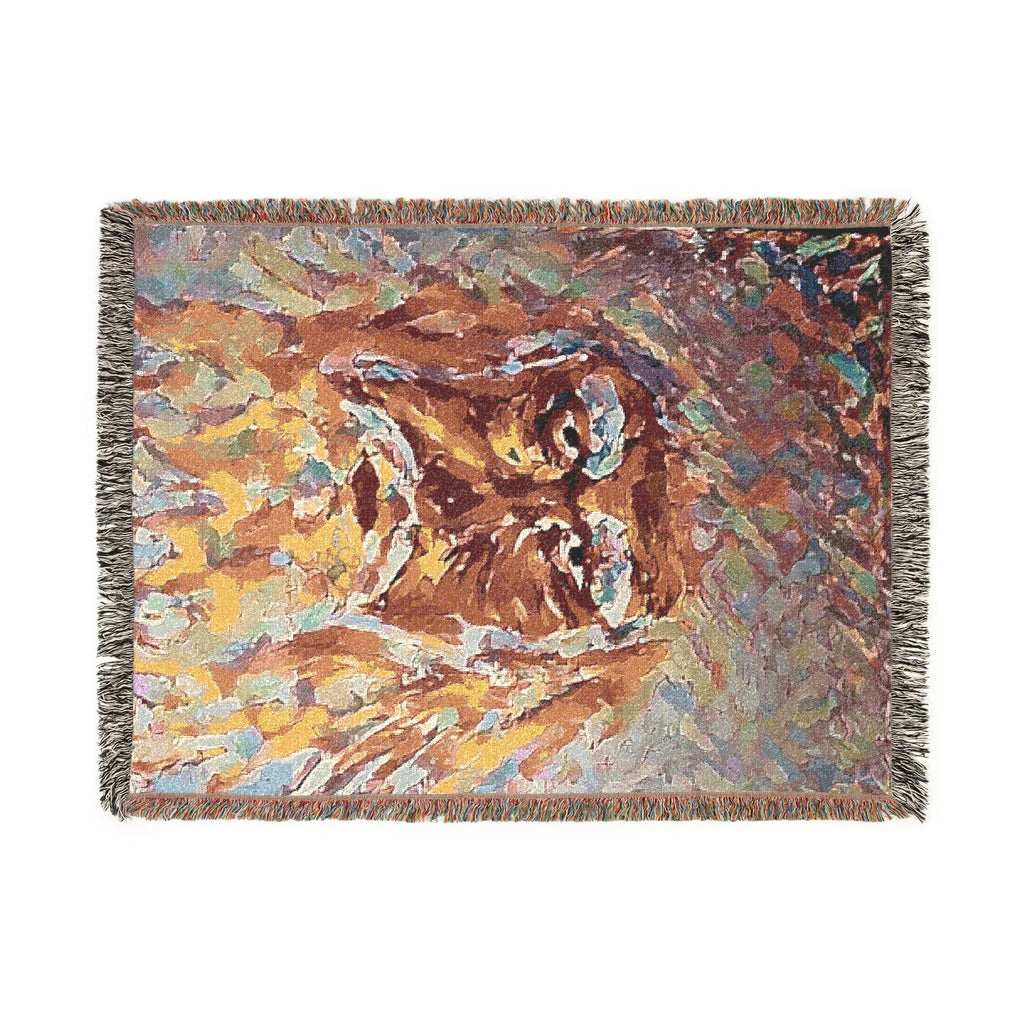 God Art by JL woven blanket : Face of God