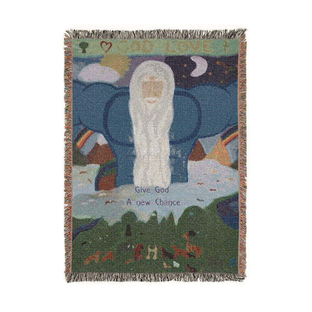 God Art by JL woven blanket : Give God A New Chance