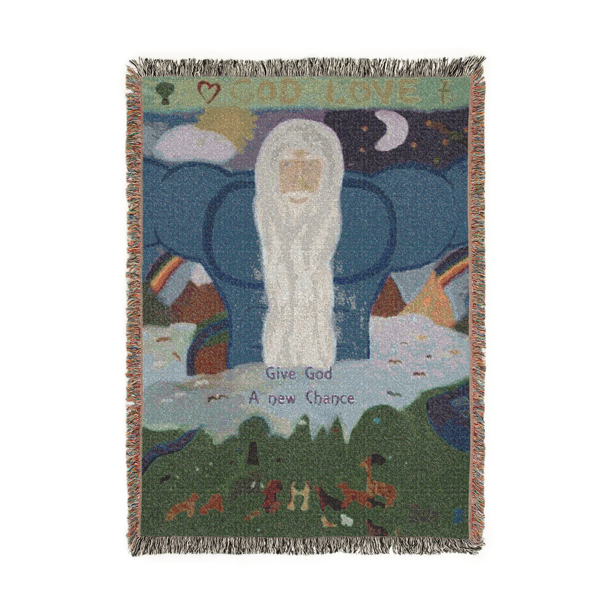 God Art by JL woven blanket : Give God A New Chance