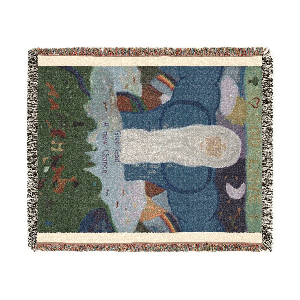 God Art by JL woven blanket : Give God A New Chance