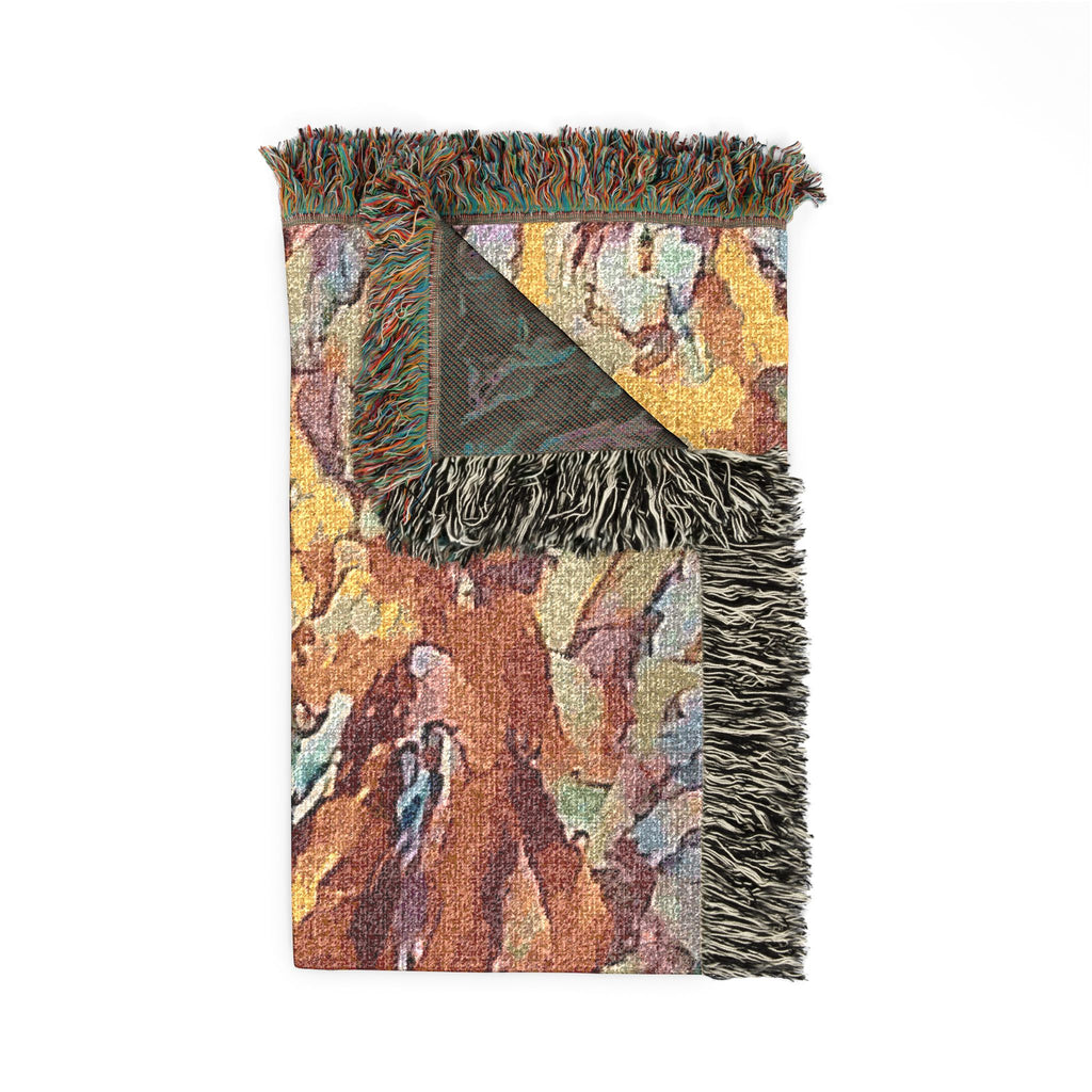 God Art by JL woven blanket : Face of God
