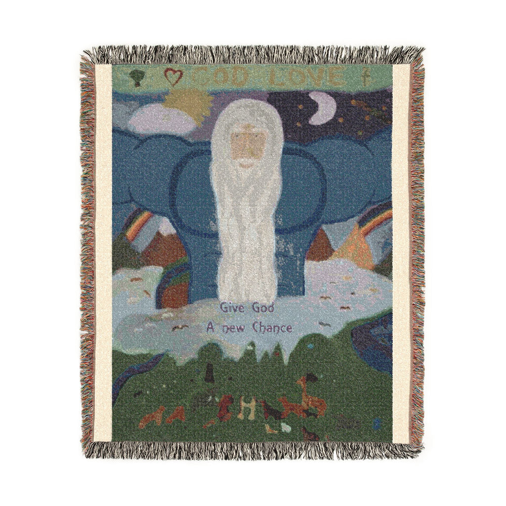 God Art by JL woven blanket : Give God A New Chance