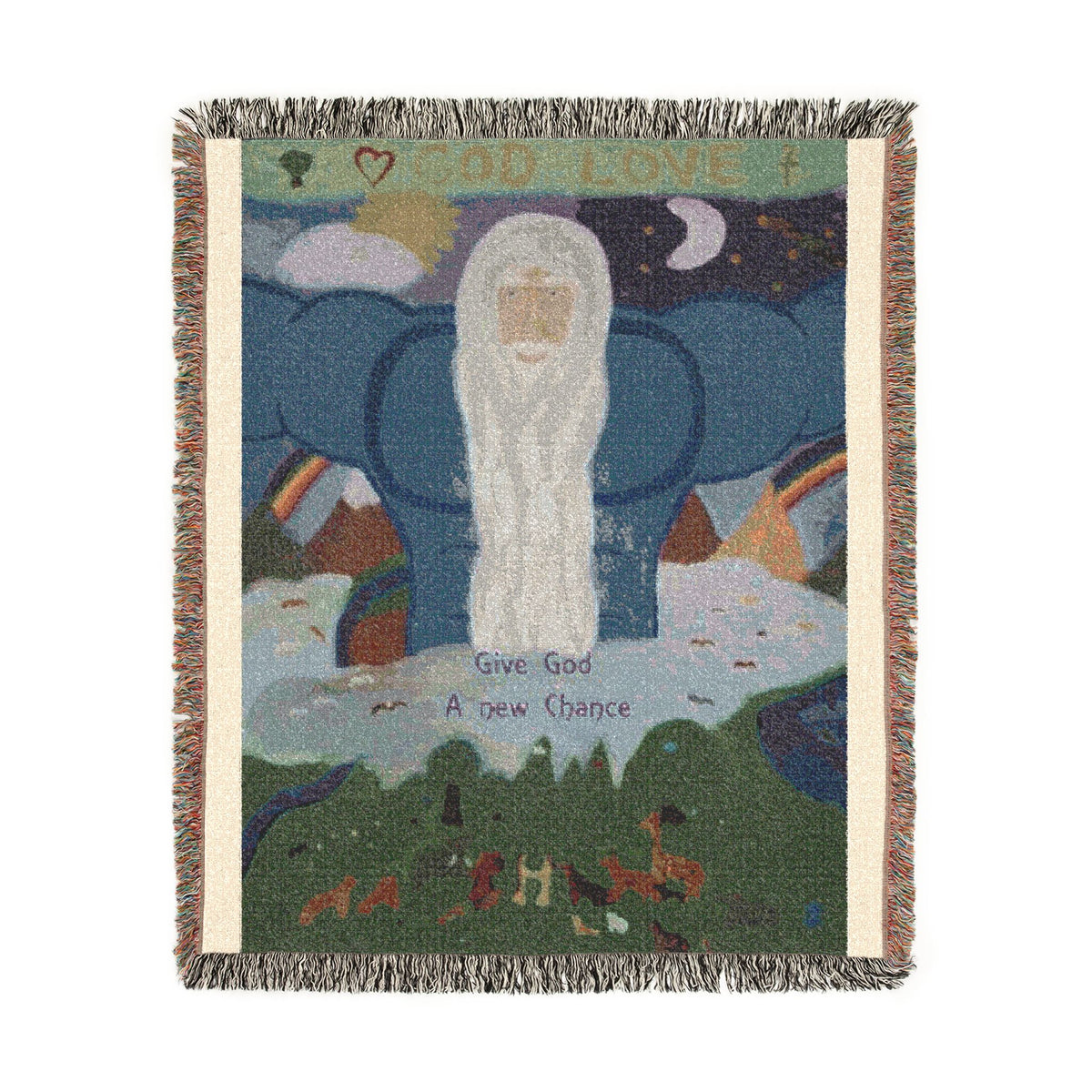 God Art by JL woven blanket : Give God A New Chance