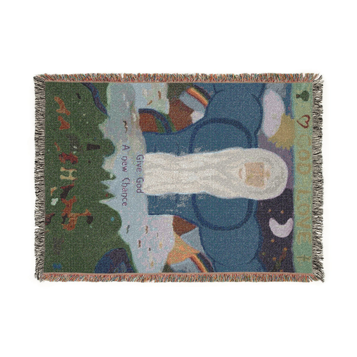 God Art by JL woven blanket : Give God A New Chance