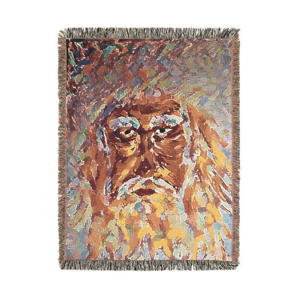 God Art by JL woven blanket : Face of God