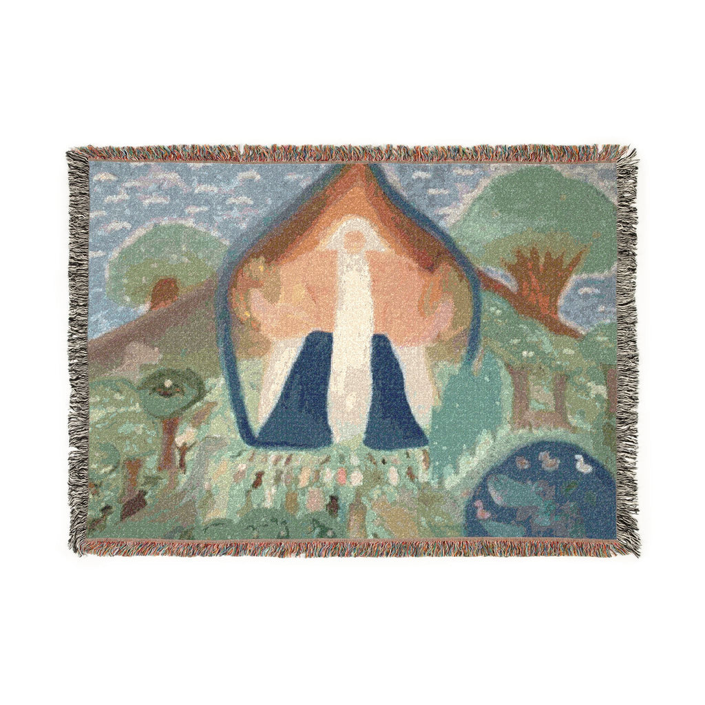 God Art by JL woven blanket : God at The Garden of Edin