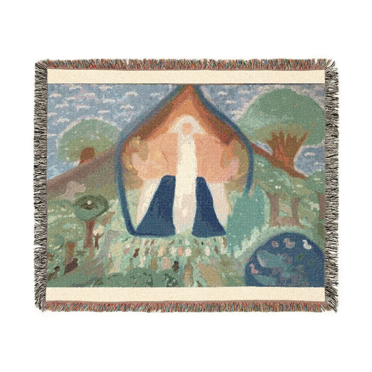 God Art by JL woven blanket : God at The Garden of Edin