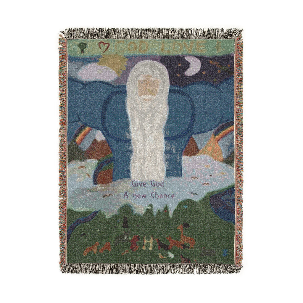 God Art by JL woven blanket : Give God A New Chance