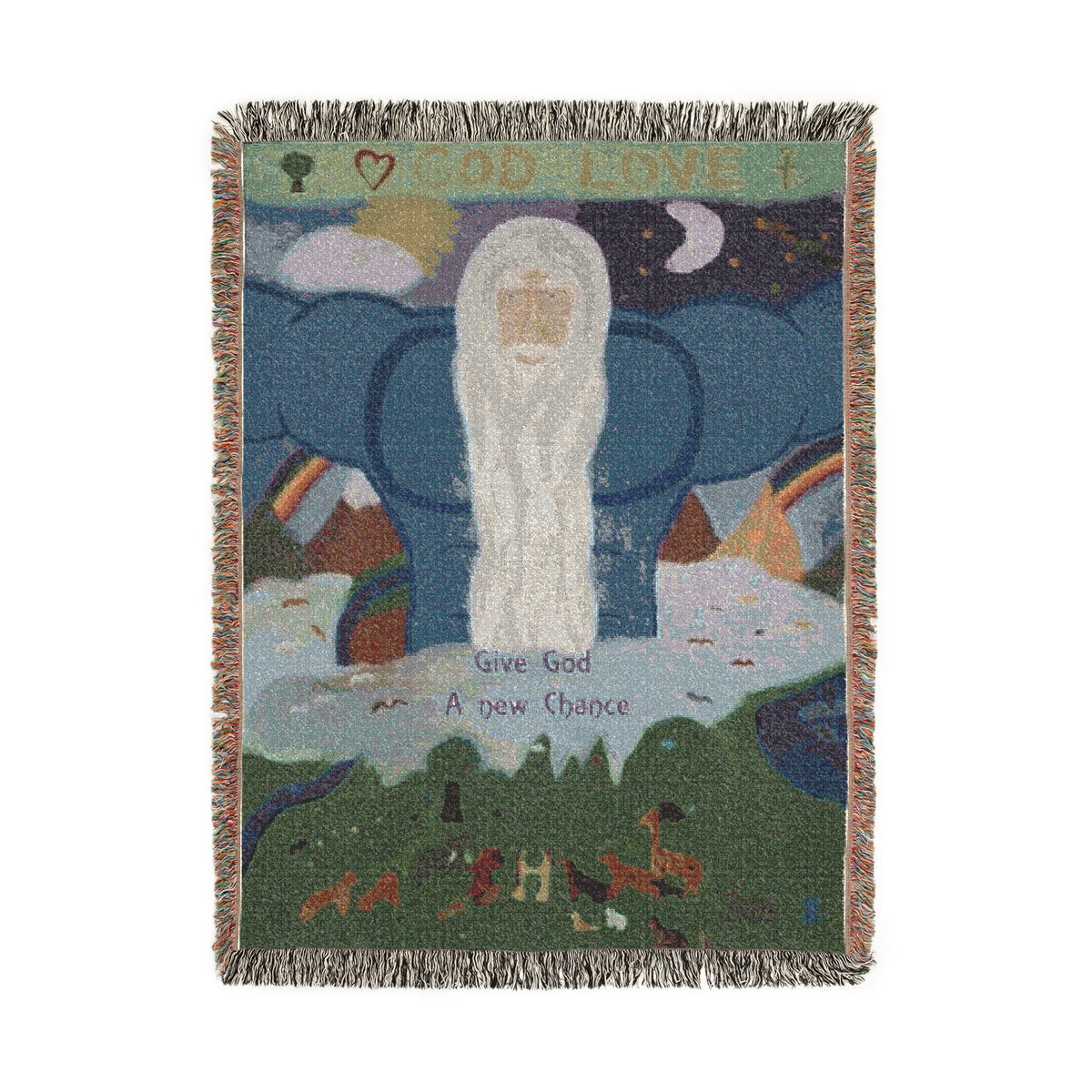God Art by JL woven blanket : Give God A New Chance