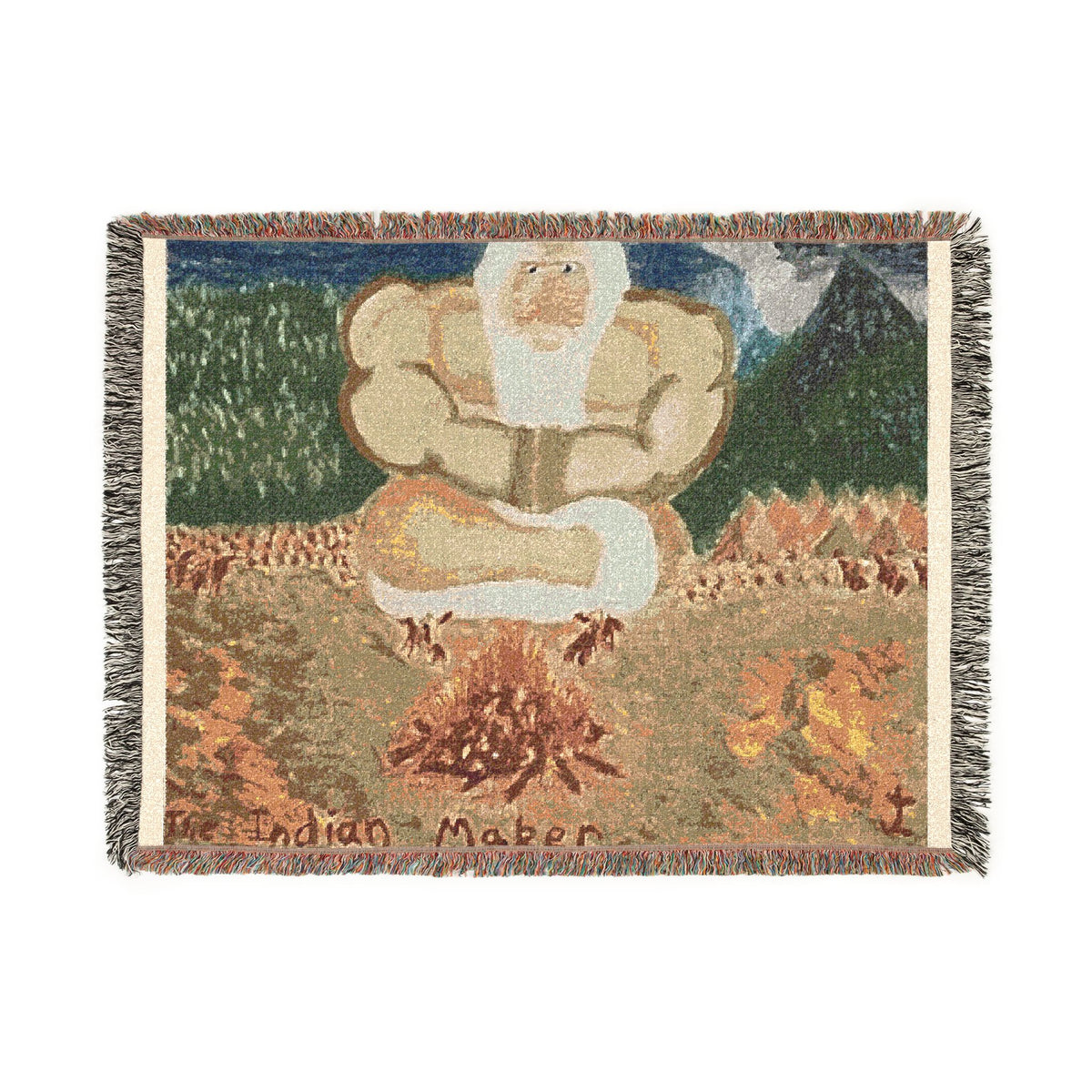 God Art by JL woven blanket : The Indian Maker