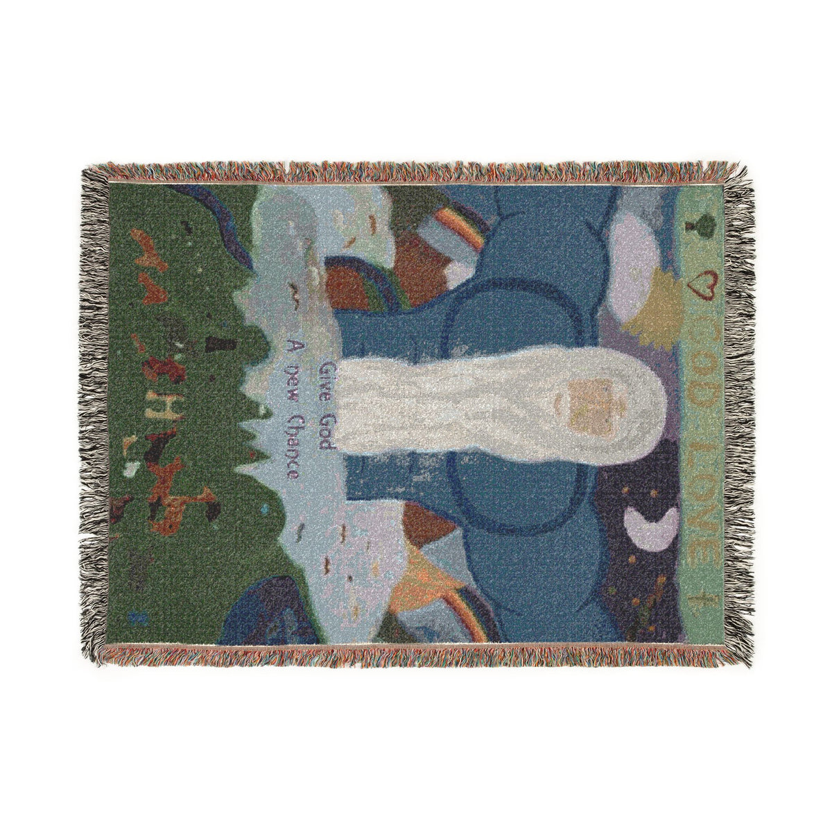 God Art by JL woven blanket : Give God A New Chance
