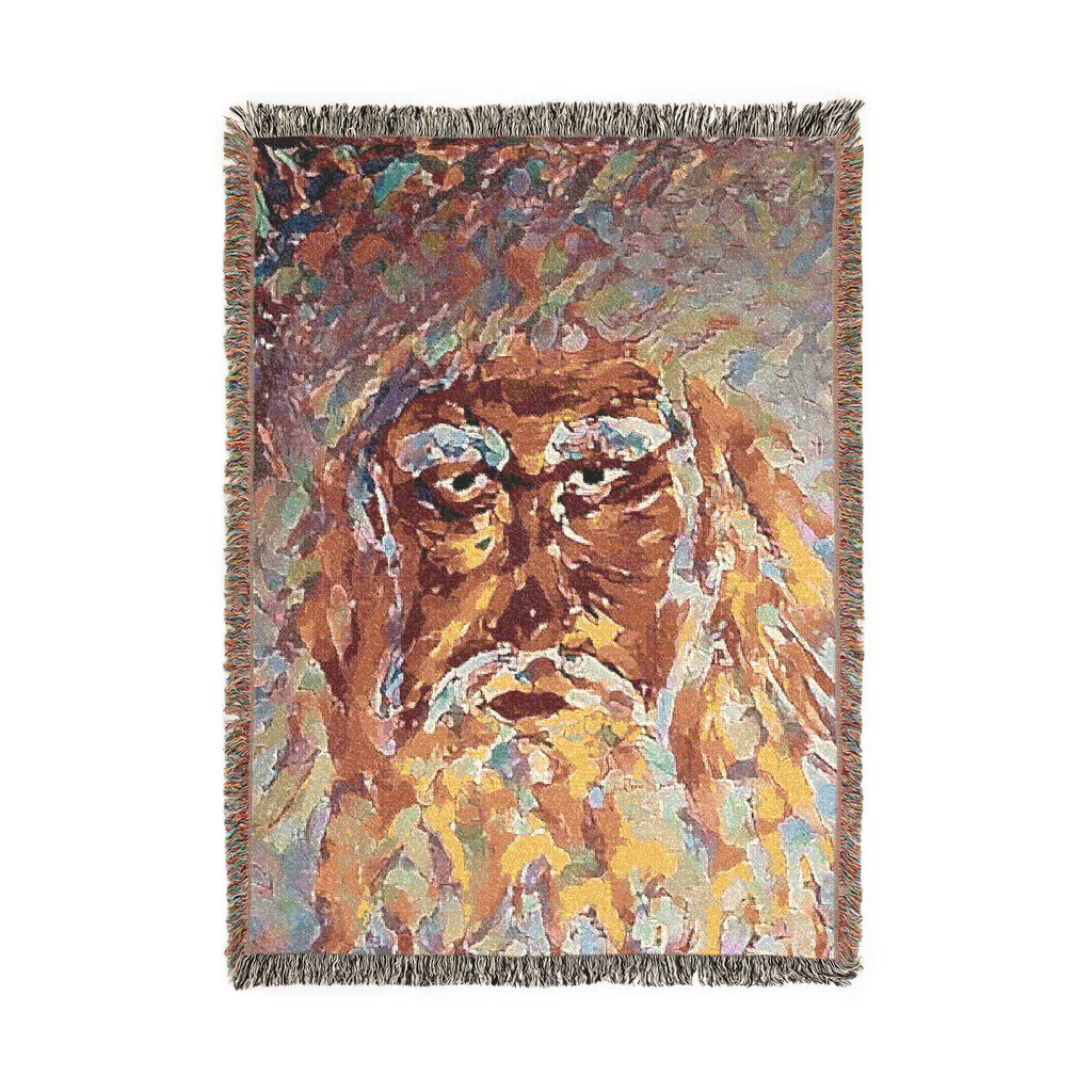 God Art by JL woven blanket : Face of God