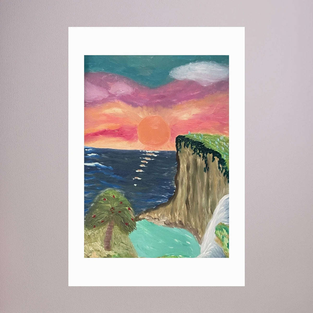 Paper Print art of JL : Tropical Cliff Jumping