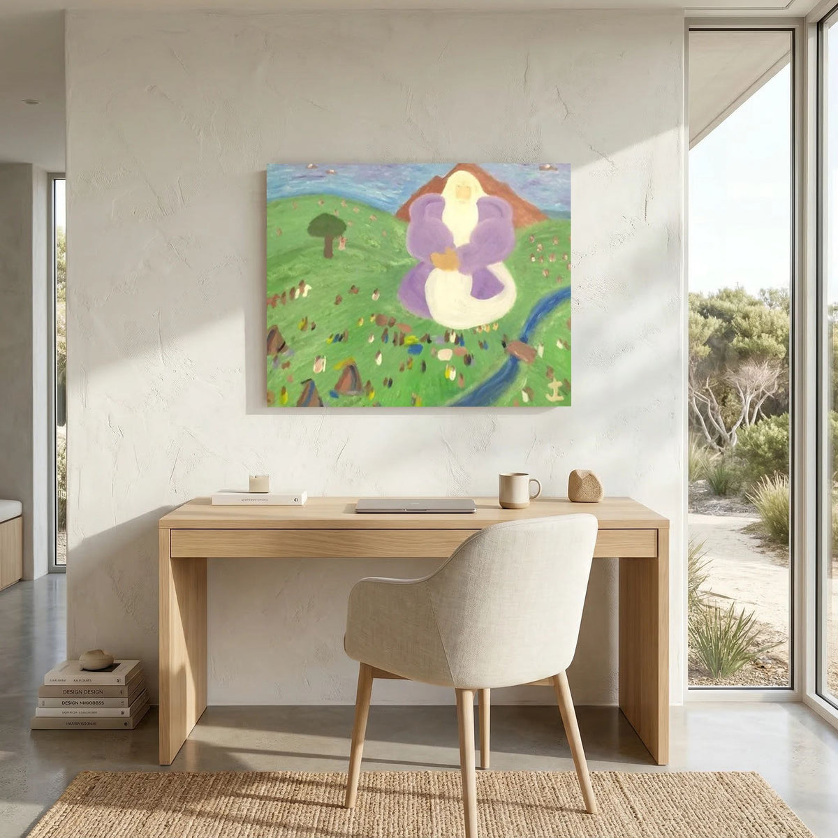 Paper Print art of JL : Indian Meeting with God