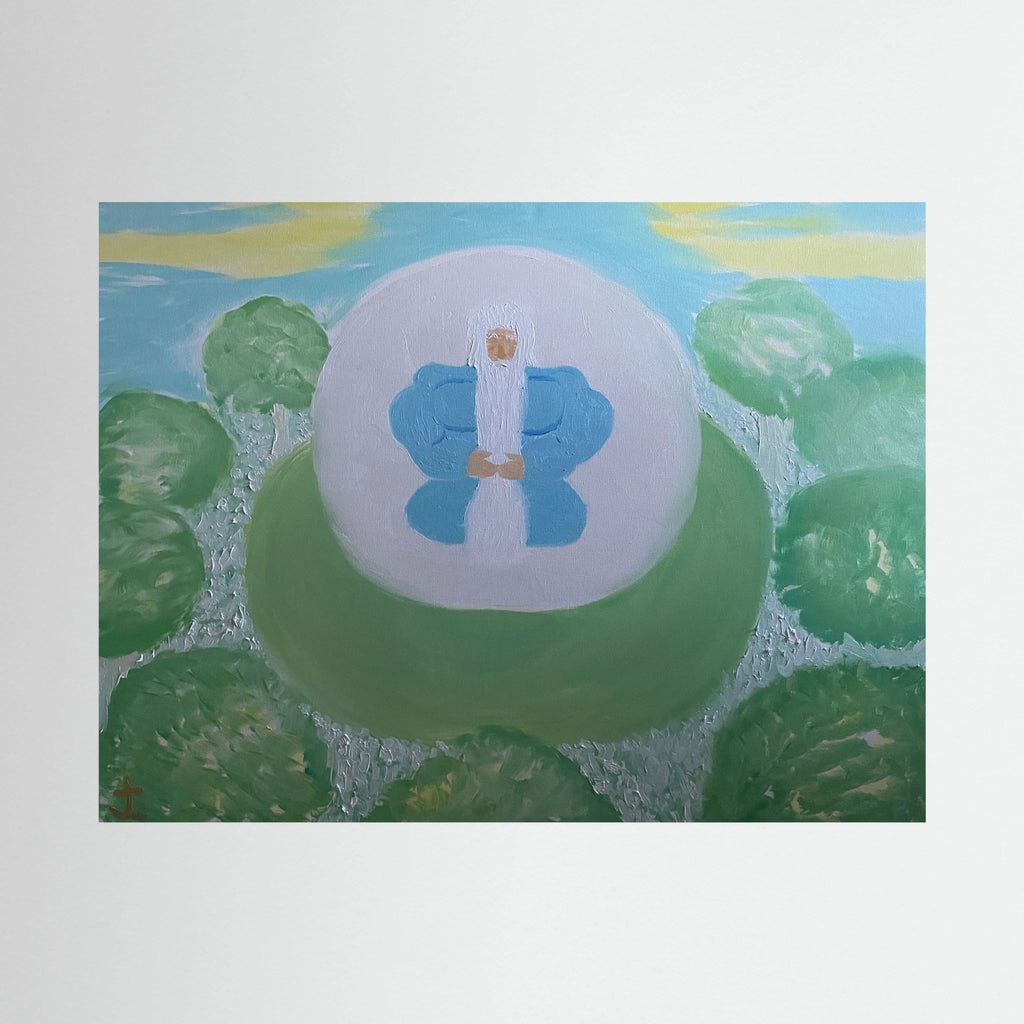 Paper Print art of JL : White Lotus Garden