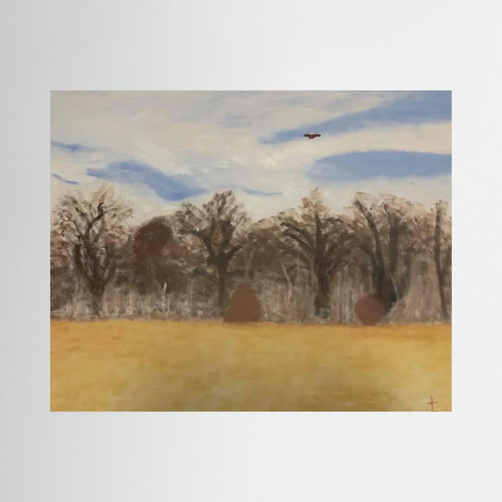 Paper Print art by JL : Elm Crest Park in the spring