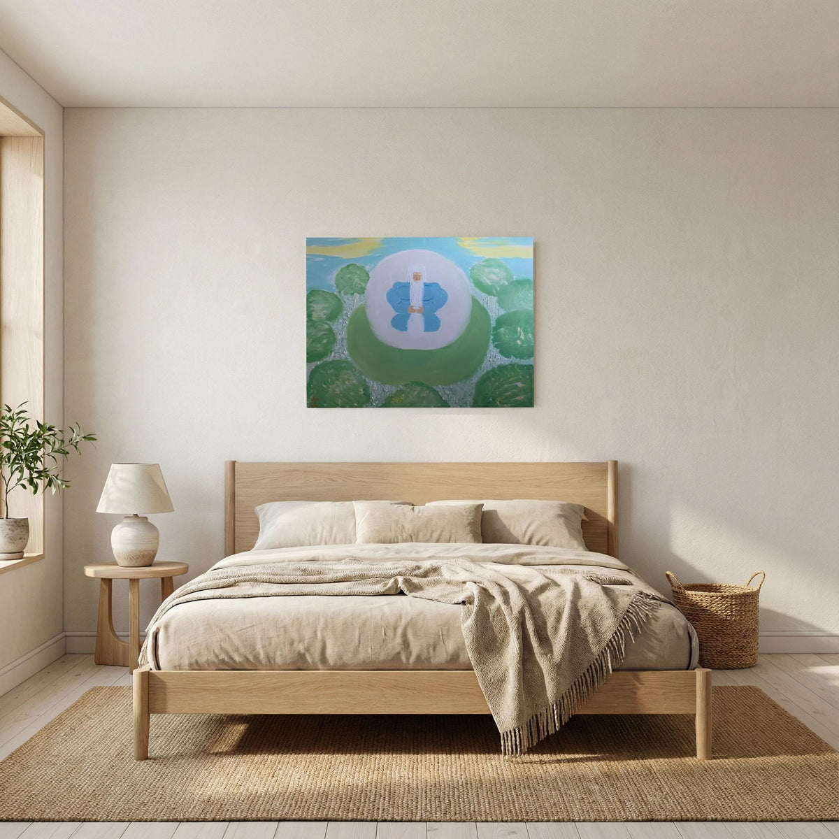 Paper Print art of JL : White Lotus Garden